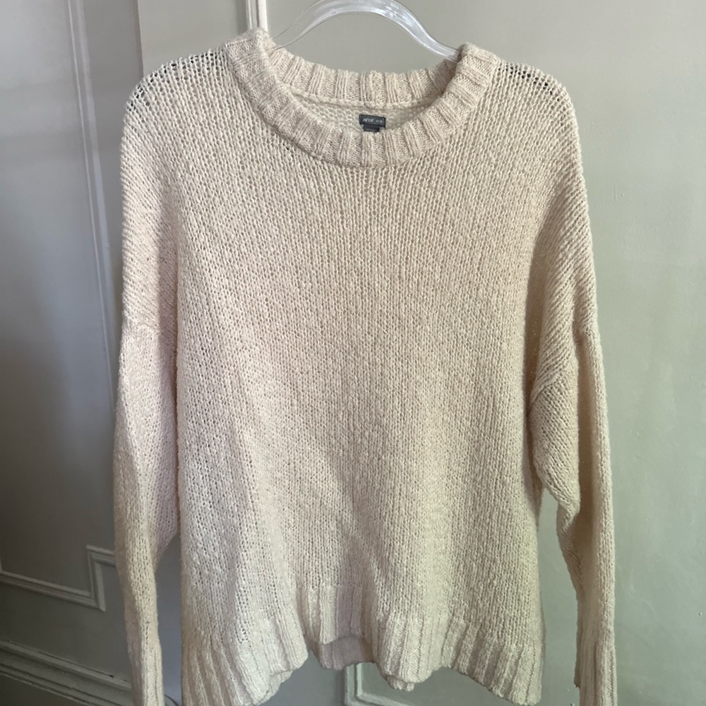 Aerie Cream Soft Crew Neck Sweater